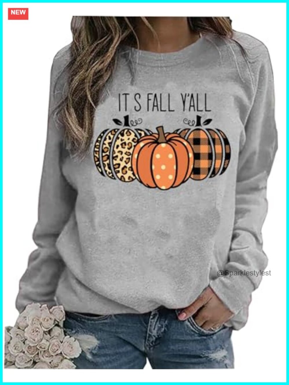 Womens Fall Pumpkin Sweatshirt It's Fall Y'all Long Sleeve Pullover